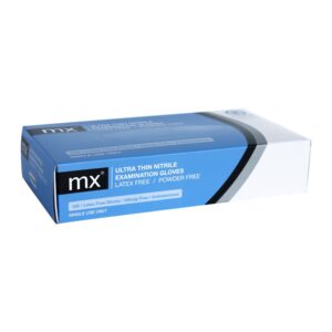 mx™ Ultra Thin Nitrile Gloves | Blue | 20’s NEW 20 PACKS NOW AVAILABLE mx™ Nitrile Ultra Gloves are extra thin nitrile gloves.  They utilise Blu-Skin Technology