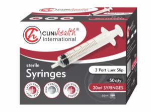 Syringe 20ml 3 Part L/Slip 50s CliniHealth